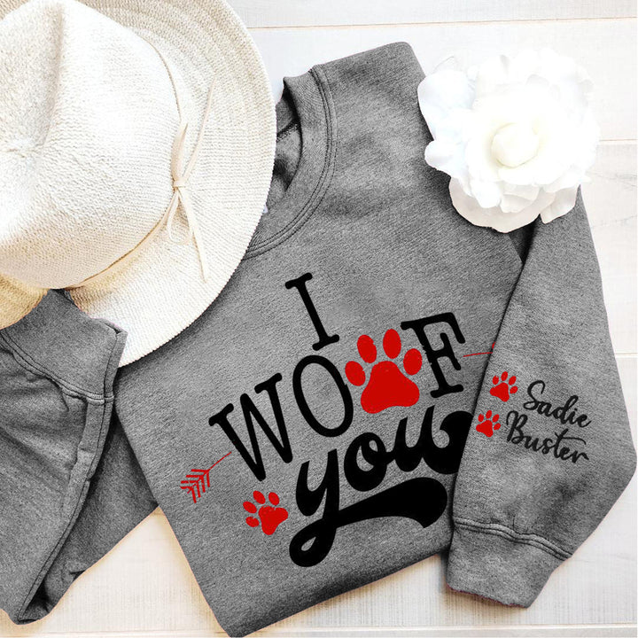 Custom Valentine's Day i woof you hoodie