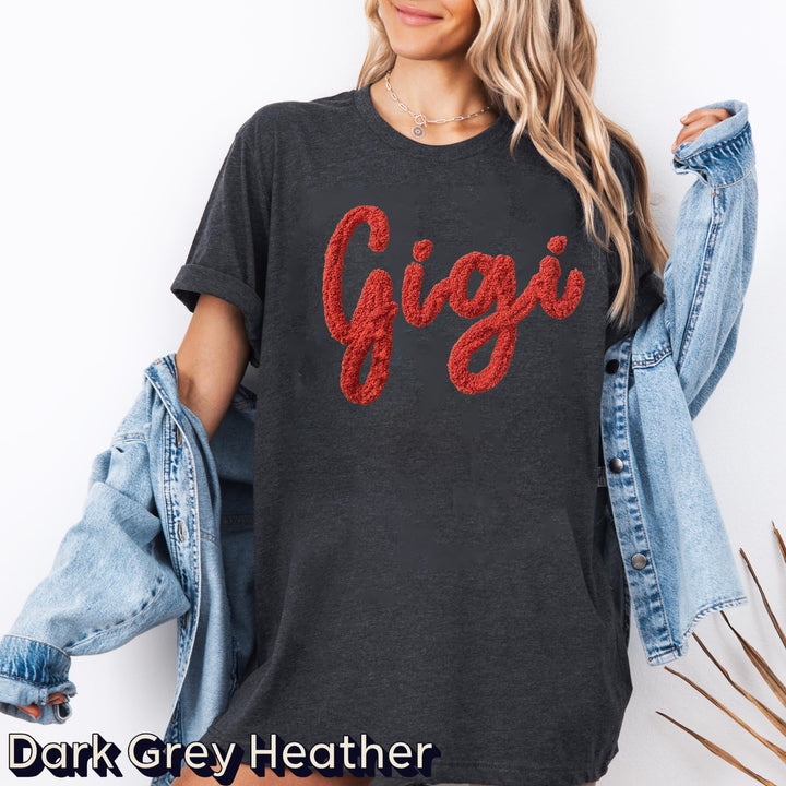 Custom embroidered T-shirts with fluffy lines