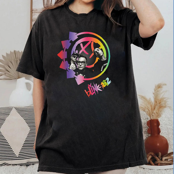 Personalized Blink‑182 Rainbow Smile T-Shirt