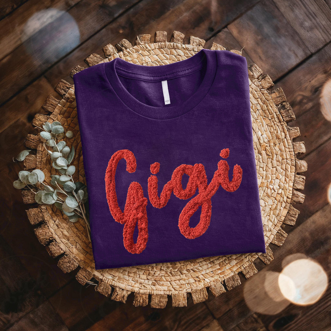 Custom embroidered T-shirts with fluffy lines