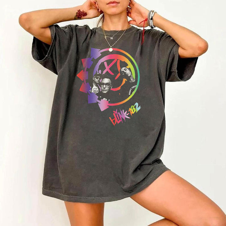 Personalized Blink‑182 Rainbow Smile T-Shirt