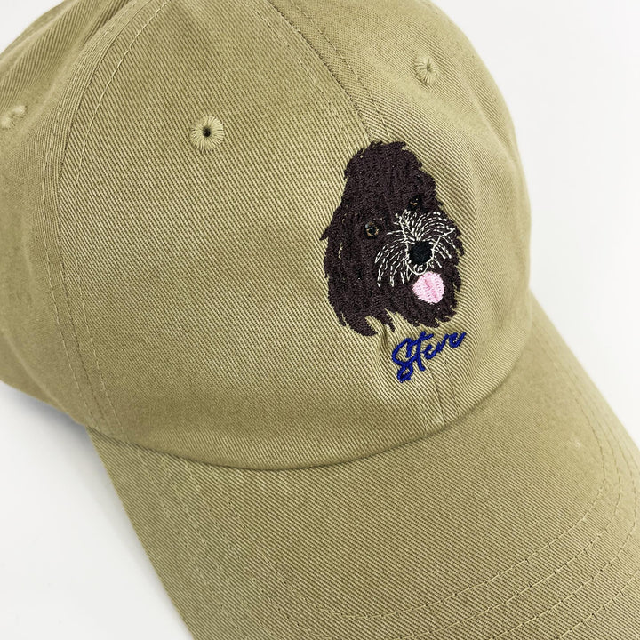 Custom embroidered hat - personalized pet portrait