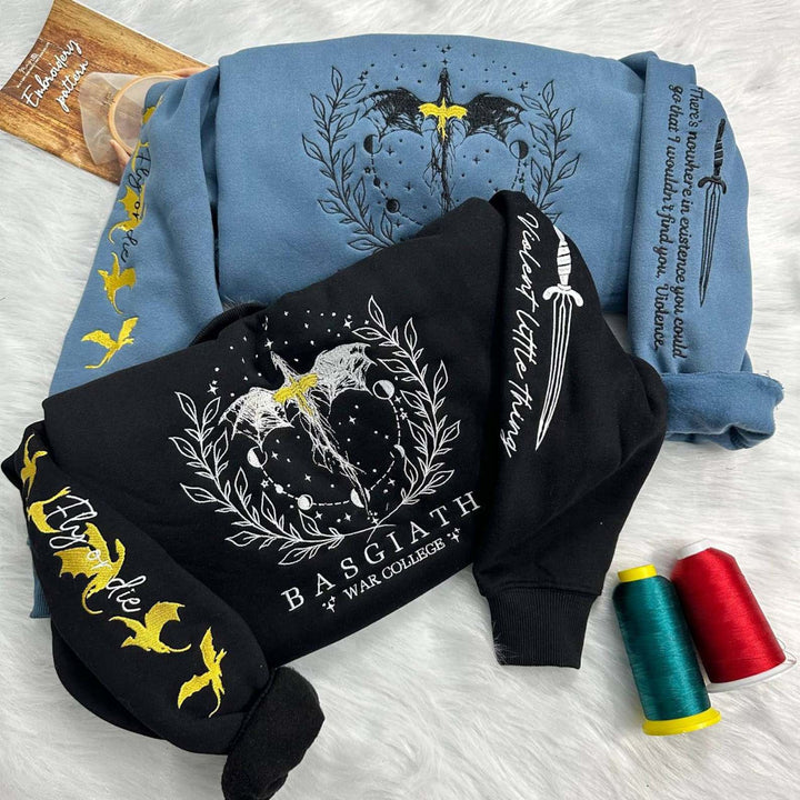 Fourth Wing Embroider Sweatshirt, Custom Basgiath War College