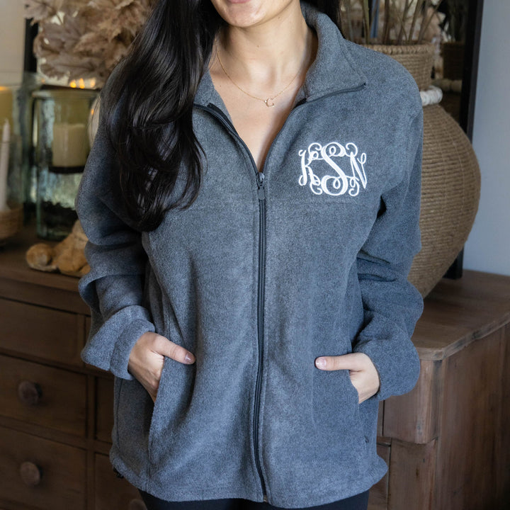 Monogrammed Full Zip Jacket, Monogrammed Fleece Jacket