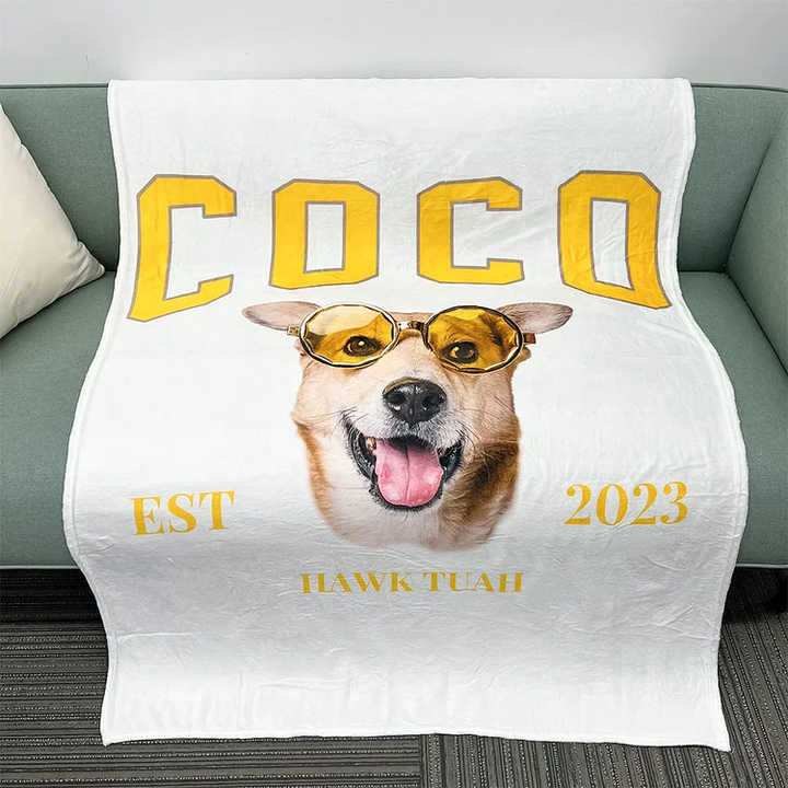 Custom Pet Portrait Blanket -Pet Lover Gifts