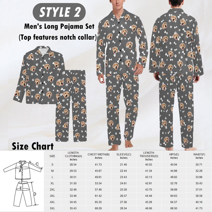 Custom dog face pajamas for family,Personalized dog photo Pajama set