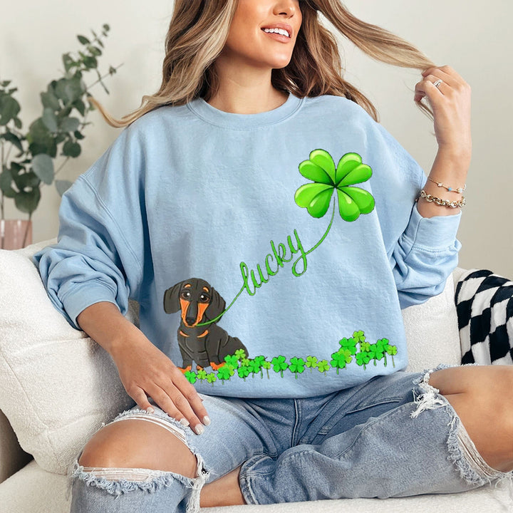 Custom St. Patrick's Happy Lucky Pet Clover Sweatshirt