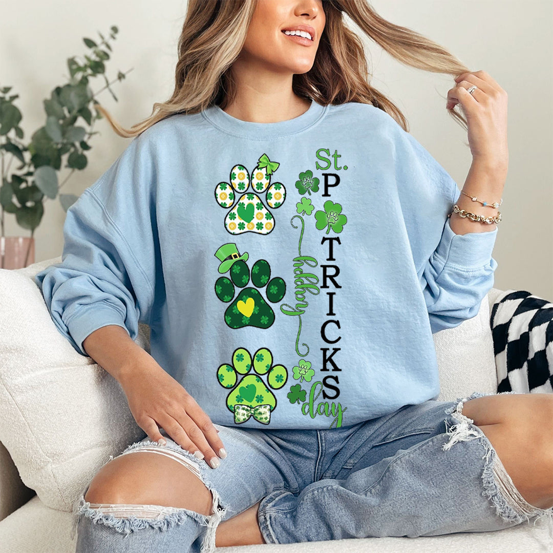 Custom St. Patrick's paw print sweatshirt