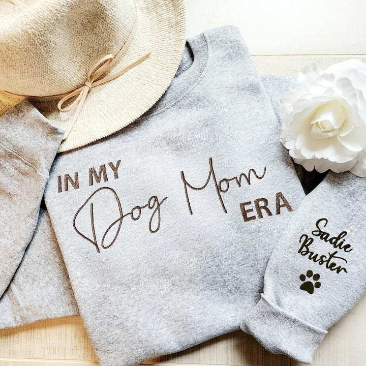 Dog Mom Era Embroidered Crewneck Sweater