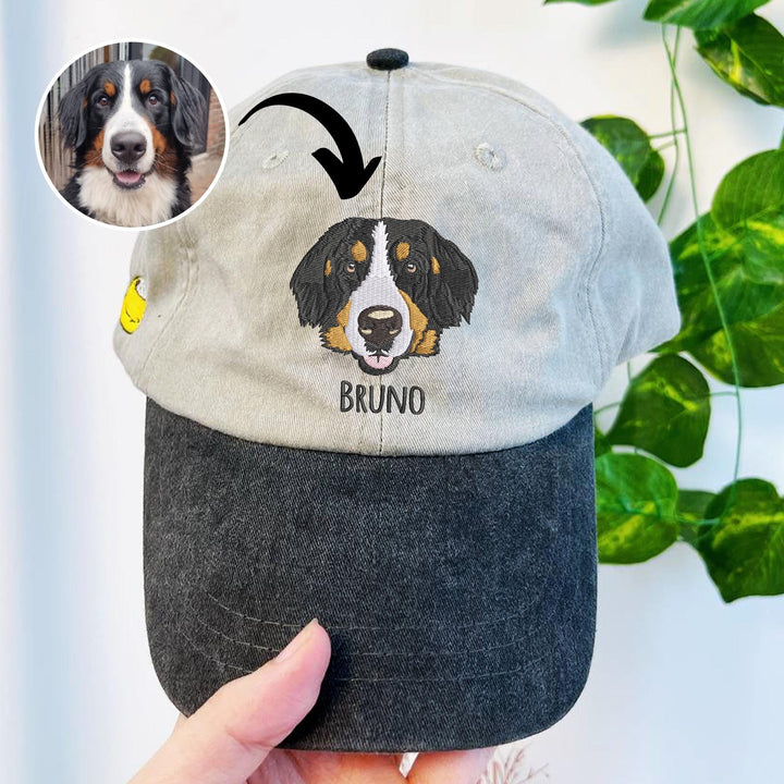 Custom embroidered hat - personalized pet portrait