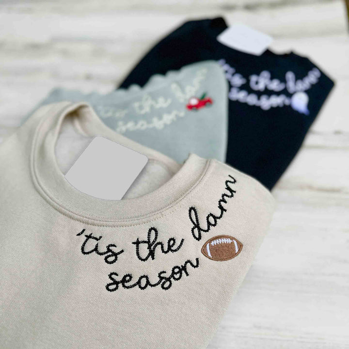 Personalized Embroidery Cozy Fall Football Sweatshirt,Hoodie