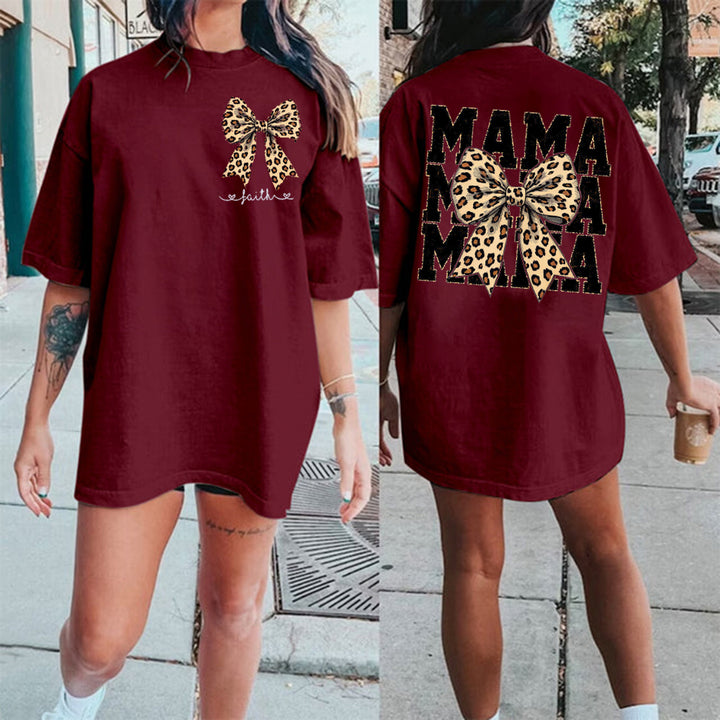 Custom Cheetah Bow Mom Life Sublimation, Trendy Mama T-Shirt