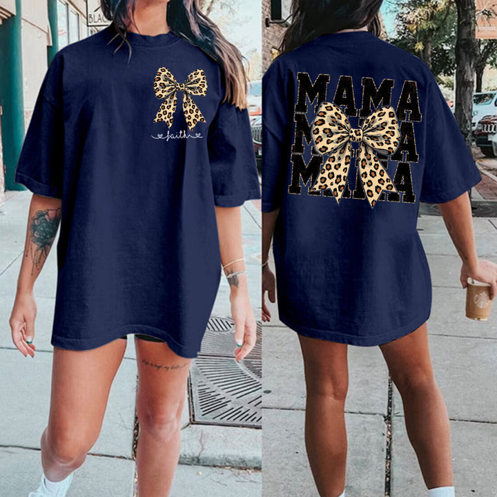 Custom Cheetah Bow Mom Life Sublimation, Trendy Mama T-Shirt