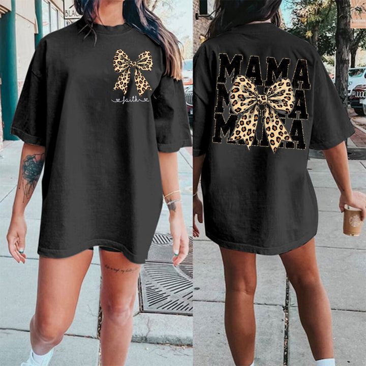 Custom Cheetah Bow Mom Life Sublimation, Trendy Mama T-Shirt