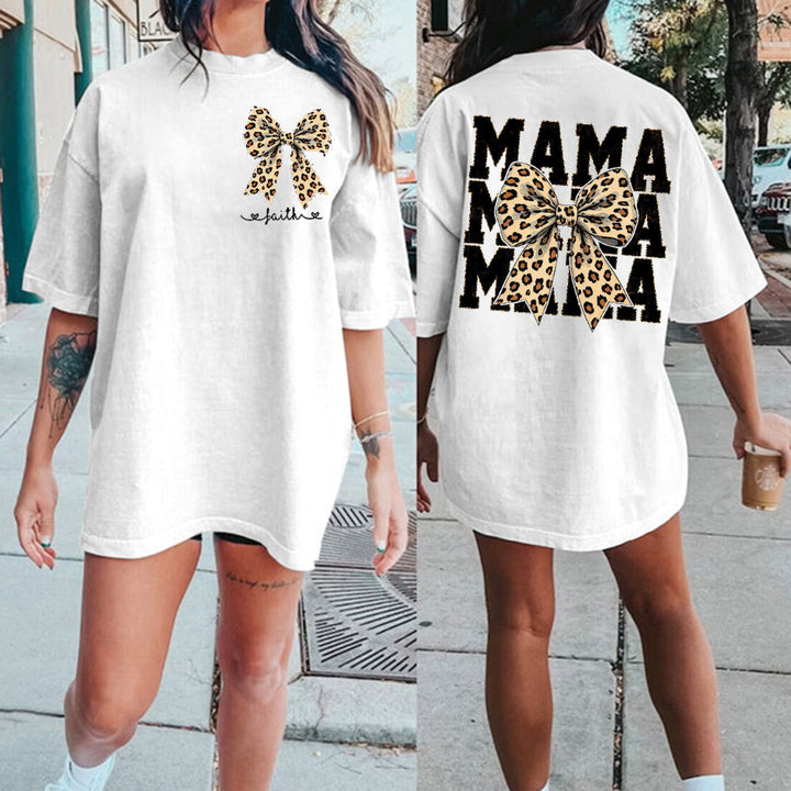 Custom Cheetah Bow Mom Life Sublimation, Trendy Mama T-Shirt
