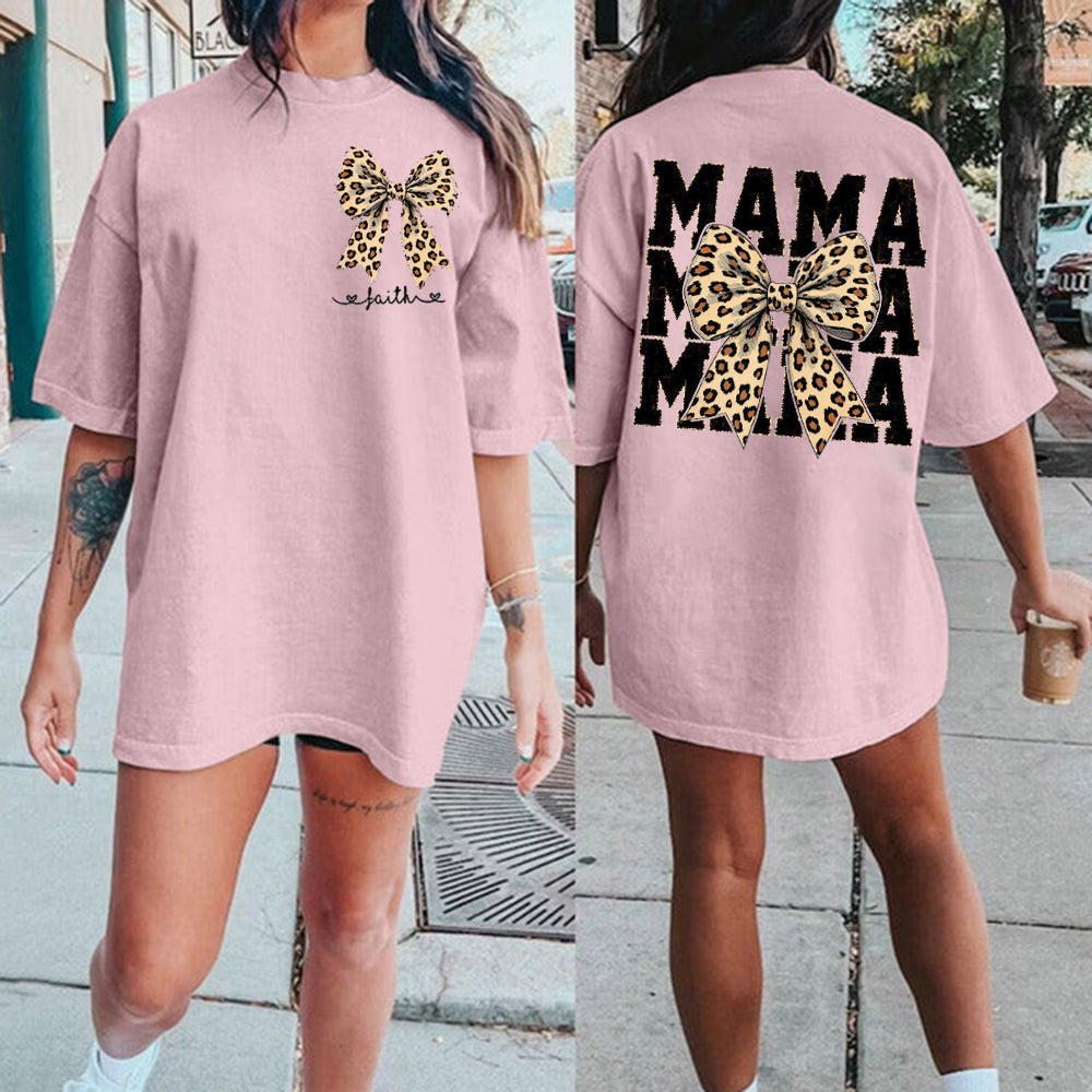 Custom Cheetah Bow Mom Life Sublimation, Trendy Mama T-Shirt