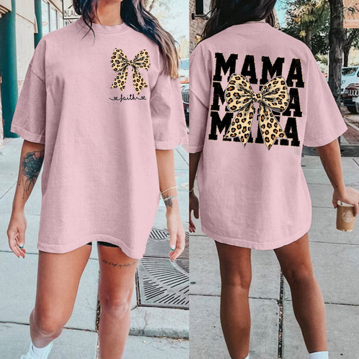 Custom Cheetah Bow Mom Life Sublimation, Trendy Mama T-Shirt