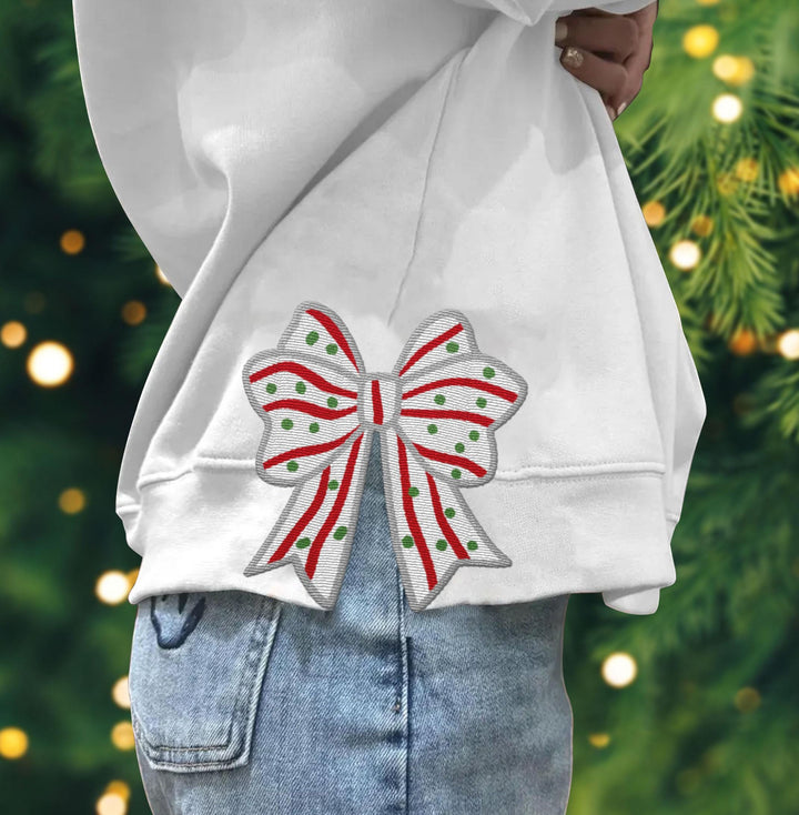 Custom Christmas bow sweatshirt hoodie