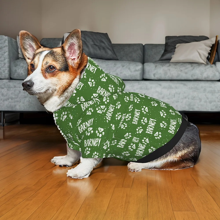 Sweat à capuche personnalisé avec imprimé patte de chien et chat, doux et chaud, avec nom, cadeau d'anniversaire pour amoureux des animaux