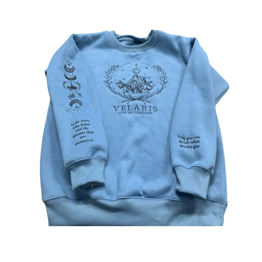 Velaris Embroidered Sweatshirt,Velaris City Of Starlight Embroidered Hoodie