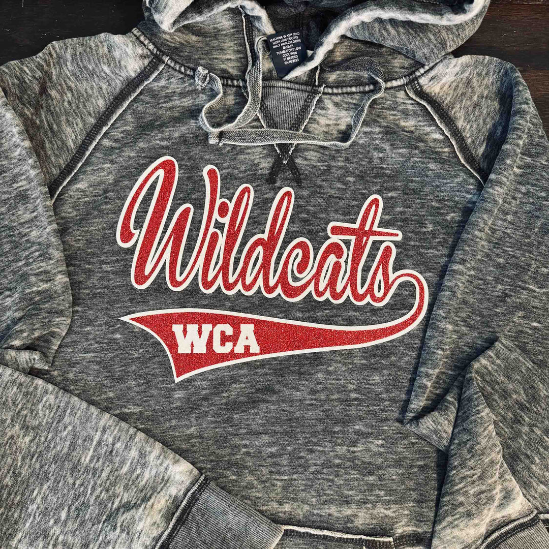 Distressed Hoodie With Glitter Or Regular Team Names