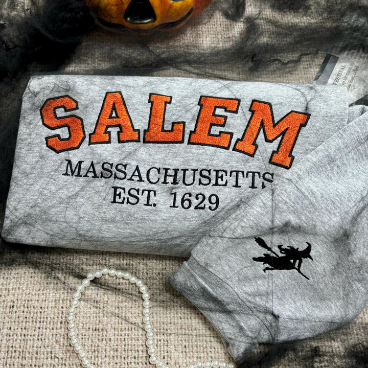 Salem Massachusetts Embroidered Sweatshirt