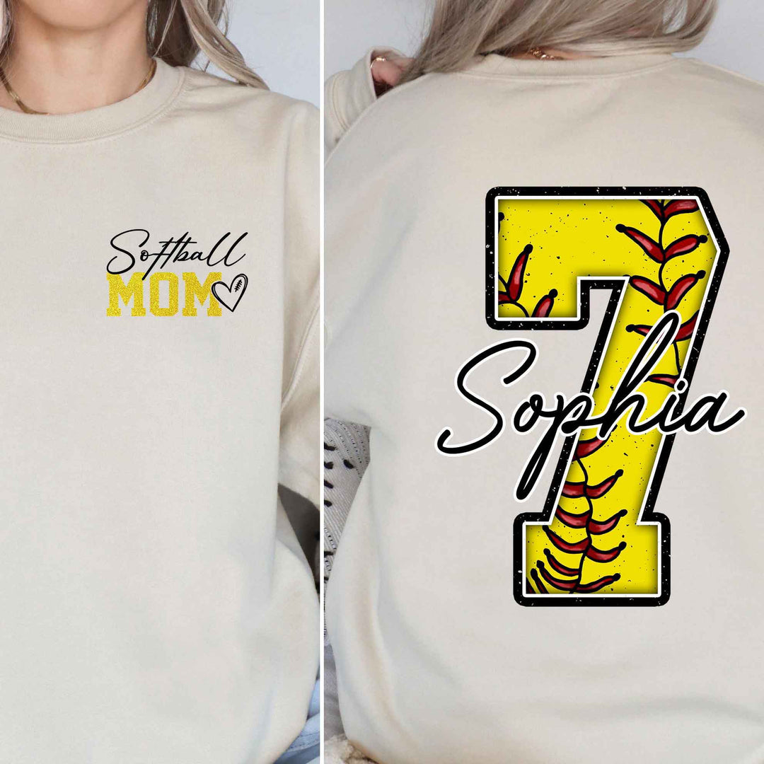 Personalized Softball Mom Sweatshirt