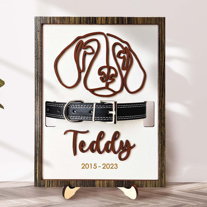 Custom Memorial Pet Collar Frame,Personalised one-line Pet Framed Art, Loss Of Dog, Cat Loss Gifts, Pet Collar Holder,Pet Loss Gifts