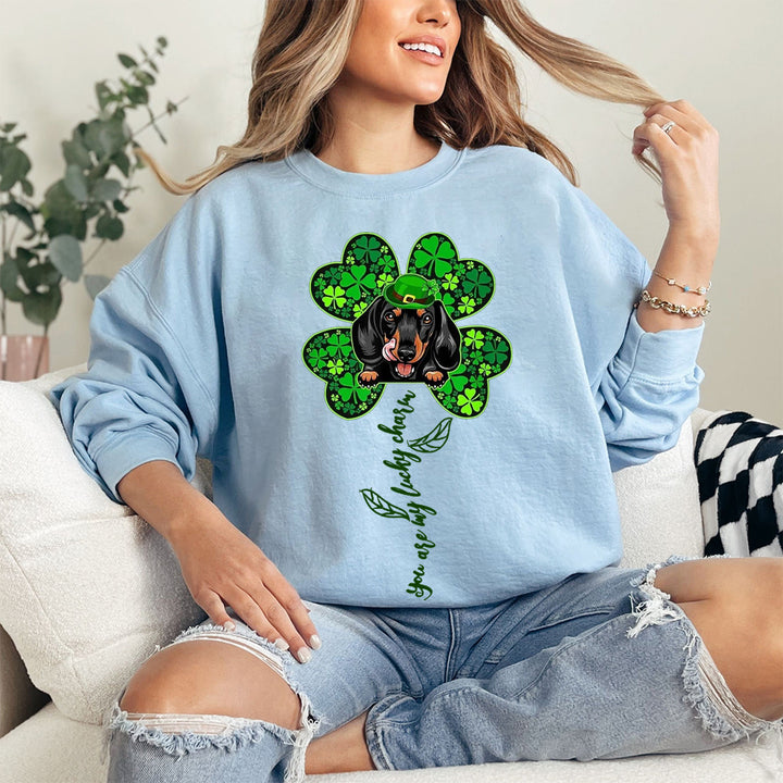 Custom You are my lucky charm Dog shamrock print sweatshirt