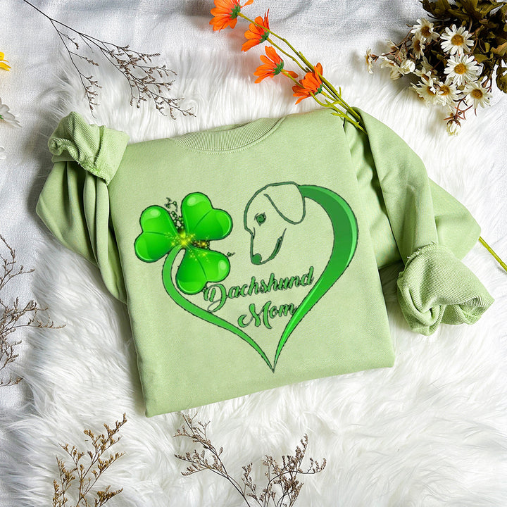 Custom St. Patrick's doghead clover sweatshirt