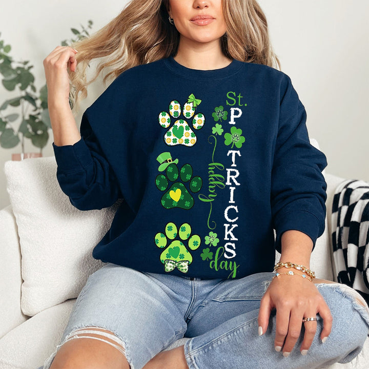 Custom St. Patrick's paw print sweatshirt