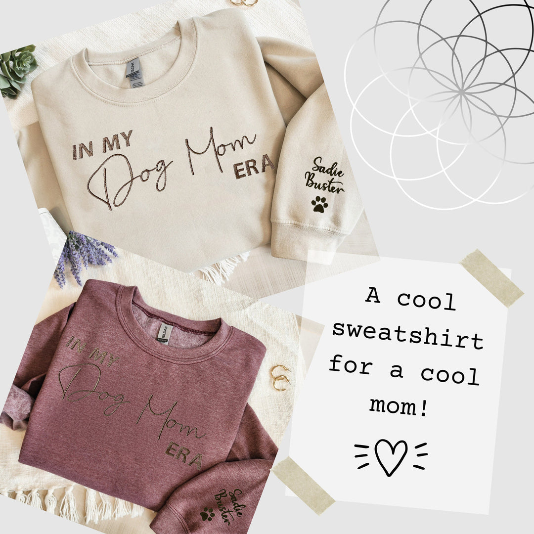 Dog Mom Era Embroidered Crewneck Sweater