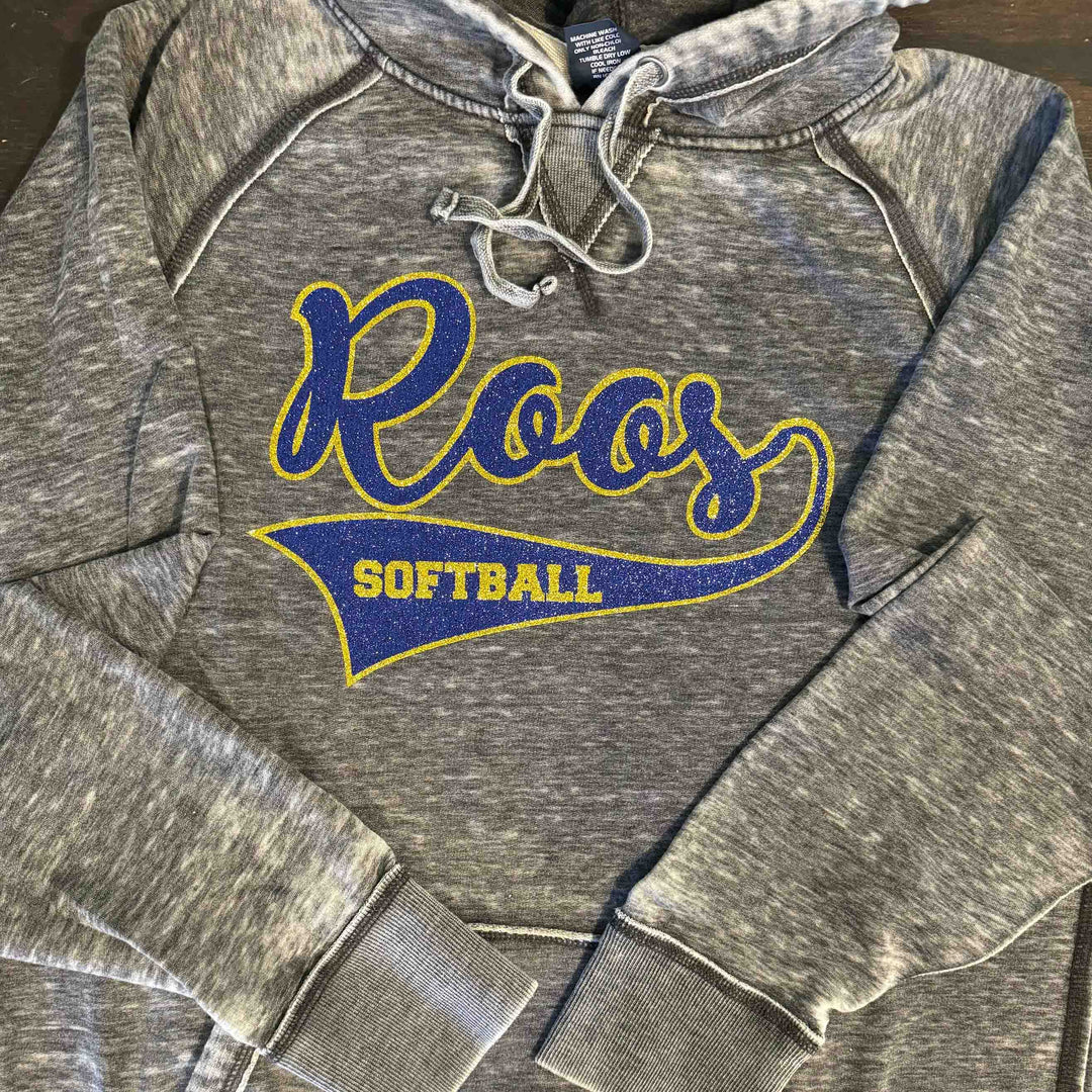 Distressed Hoodie With Glitter Or Regular Team Names