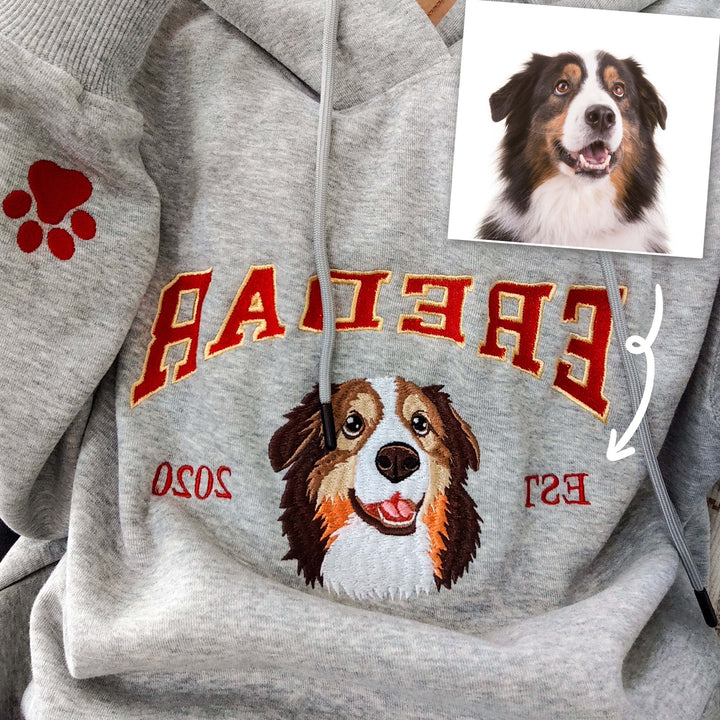 Custom dog hoodie embroidery dog name, gift for dog owners