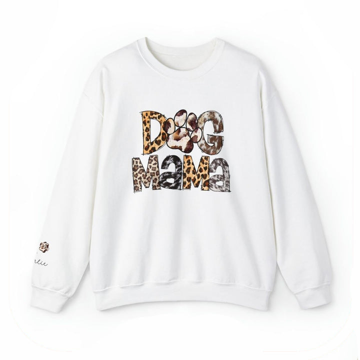 Custom Dog Mom Sweatshirt With Name On Sleeve Gift For New Dog Owner