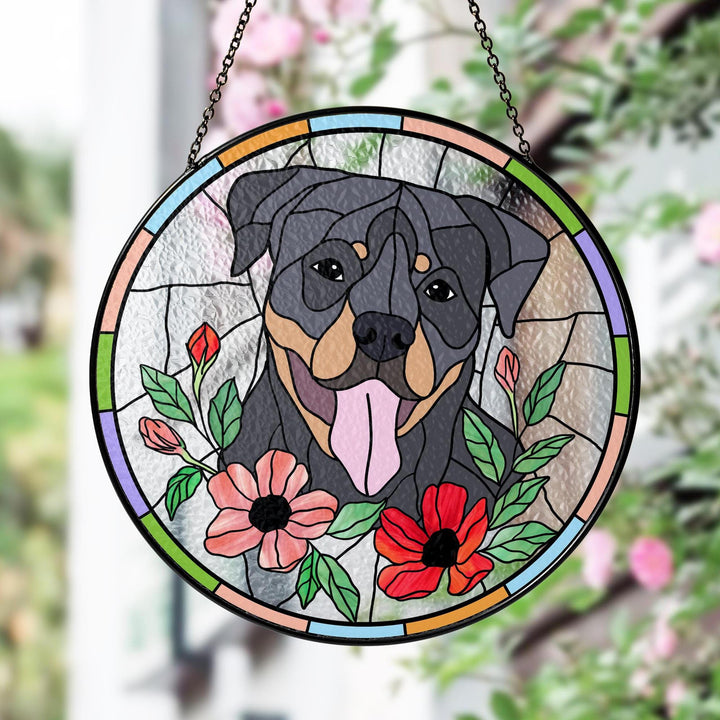 Custom Pet Portrait Glass Suncatcher, Dog Cat Glass Art, Pet Window Hangings