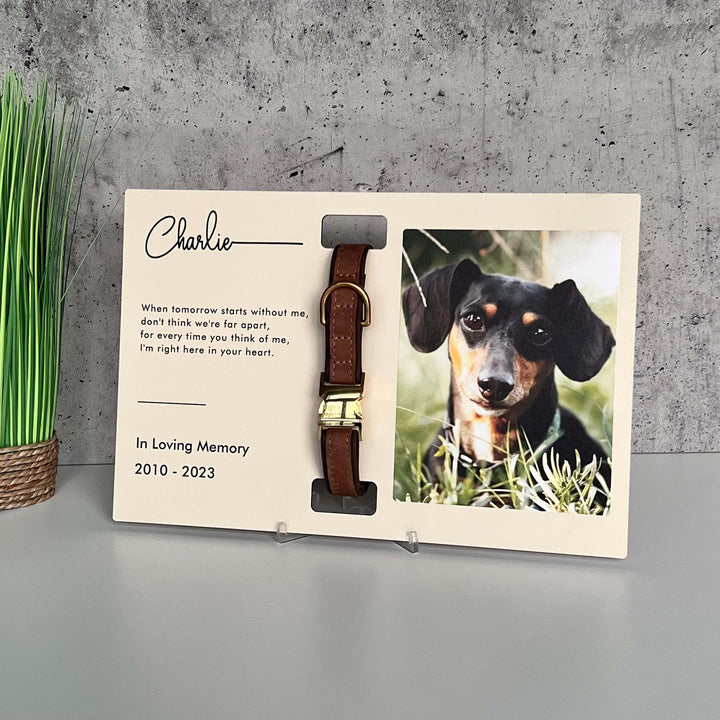 Custom Memorial Standing Frame, Pet Loss Gift, Memorial Pet Collar With Photo, Pet Collar Holder, Dog Bereavement