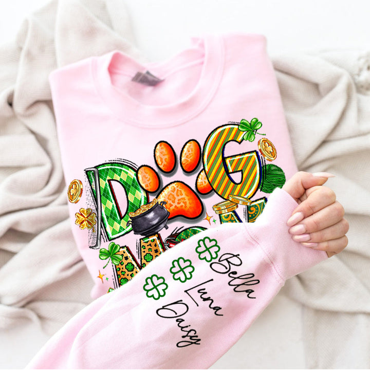 St. Patrick's Day Dog Paw Mom Sweatshirt