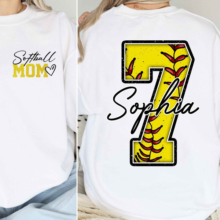 Personalized Softball Mom Sweatshirt