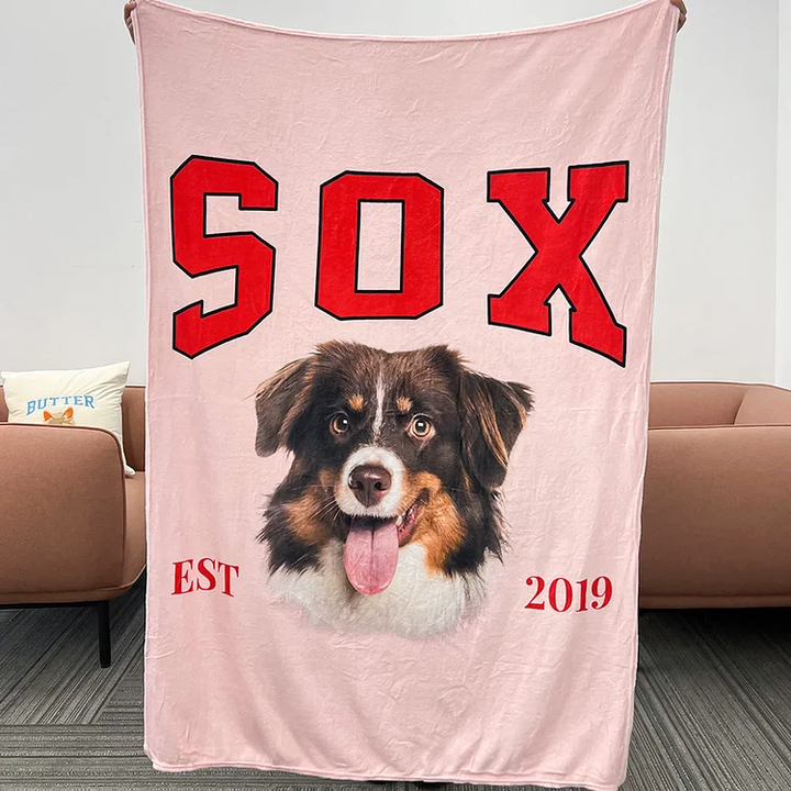 Custom Pet Portrait Blanket -Pet Lover Gifts