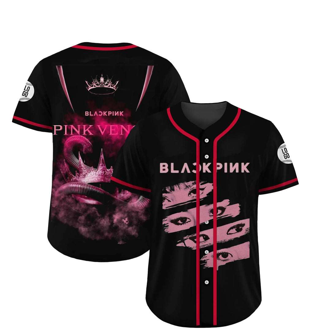 Personality Blackpink Pink Venom  Baseball jersey