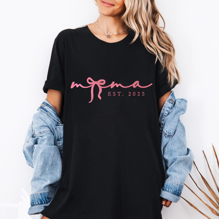 Custom Pink Mama Est 2025 Coquette t-shirt