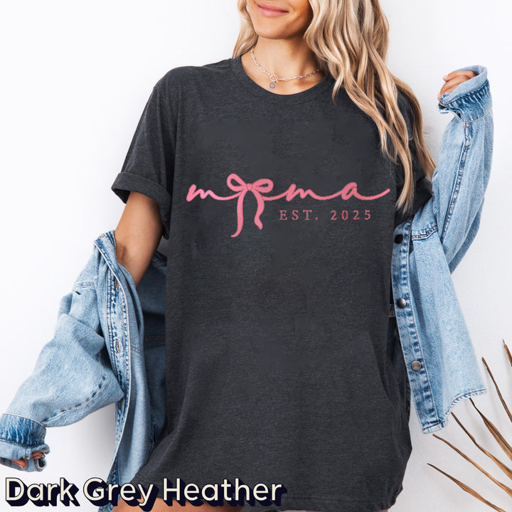 Custom Pink Mama Est 2025 Coquette t-shirt