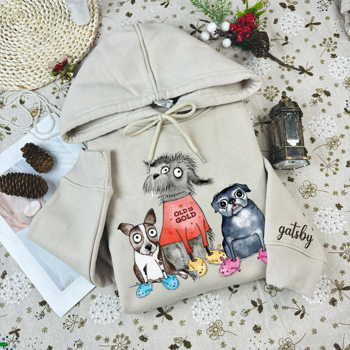Custom cute puppy hoodie with slippers