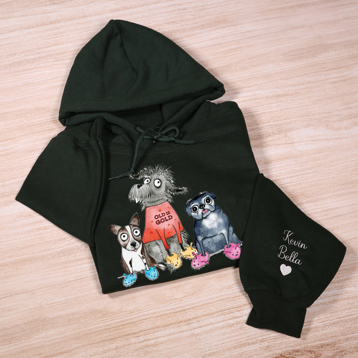 Custom cute puppy hoodie with slippers