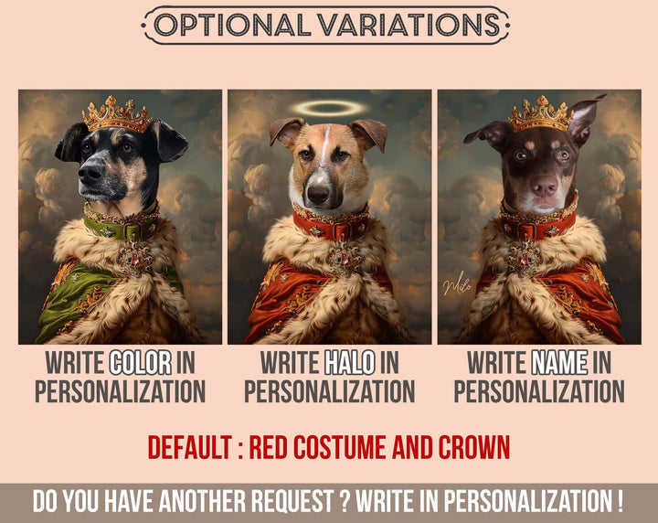 Custom Pet Portrait Painting Canvas, Renaissance Dog Portrait from Photo