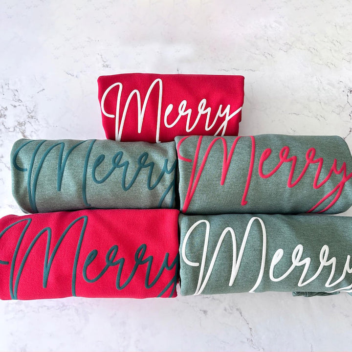Personalized Christmas Sweatshirt with Name on Sleeve