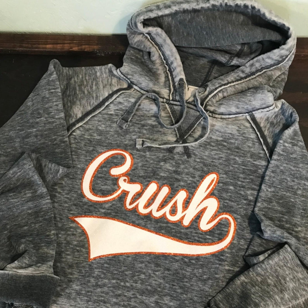 Distressed Hoodie With Glitter Or Regular Team Names