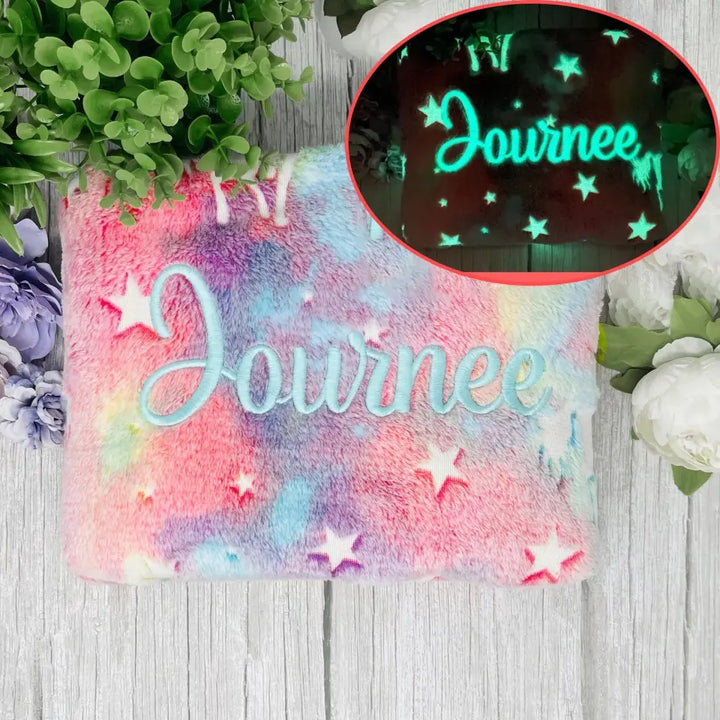 Custom Glow in the Dark Unicorn Blanket - Unicorn Blanket Gift For Girls Birthday Christmas