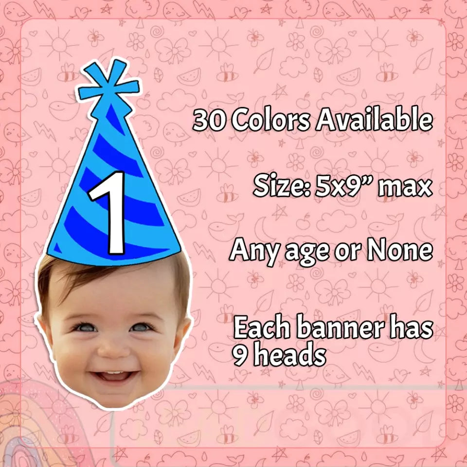 Custom Head Birthday Banner - Personalized Birthday Face Photo Banner